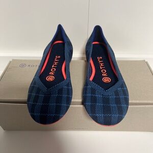 Rothy's Blue and Red Checkered Flats